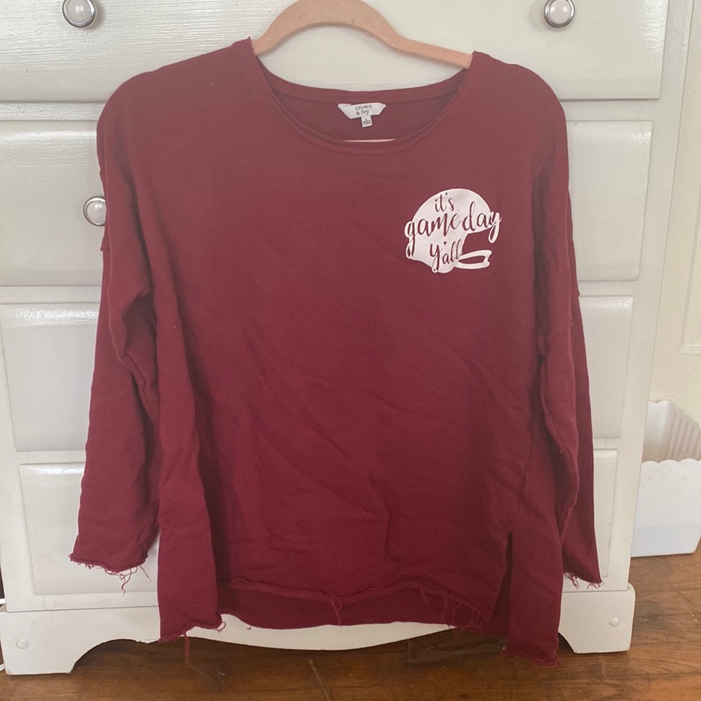 distressed crown and ivy football shirt